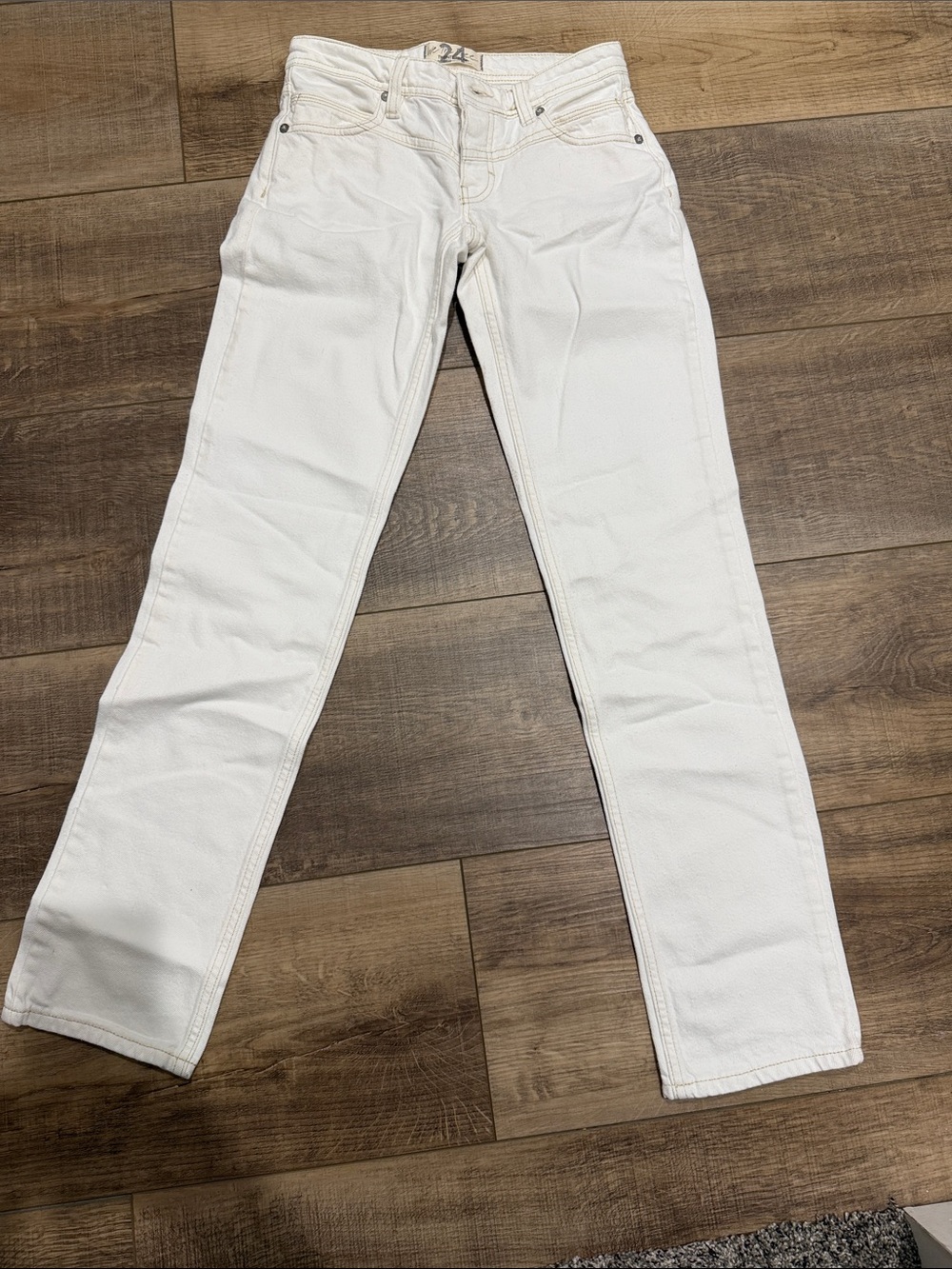 We The Free White Straight Leg Jeans